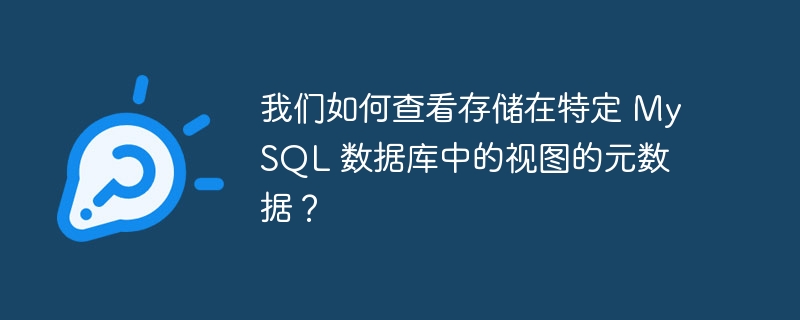 我们如何查看存储在特定 MySQL 数据库中的视图的元数据？