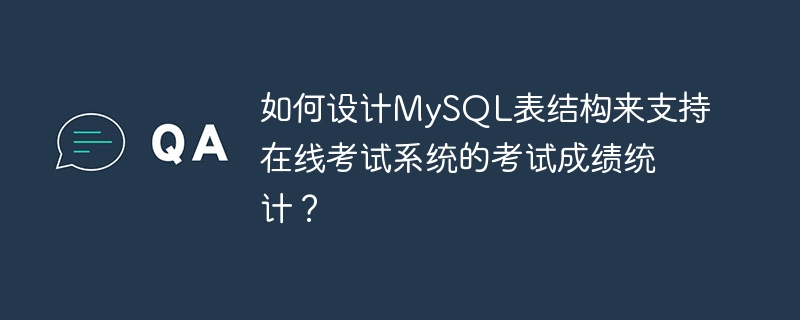 如何设计MySQL表结构来支持在线考试系统的考试成绩统计？