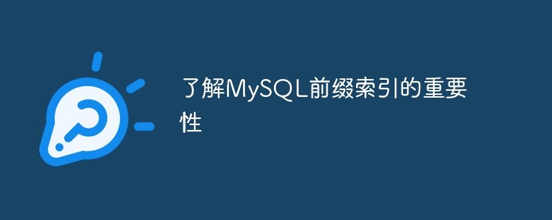 了解MySQL前缀索引的重要性