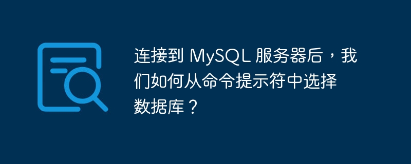 连接到 mysql 服务器后,我们如何从命令提示符中选择数据库?
