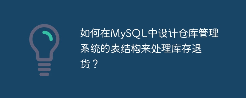 如何在MySQL中设计仓库管理系统的表结构来处理库存退货？