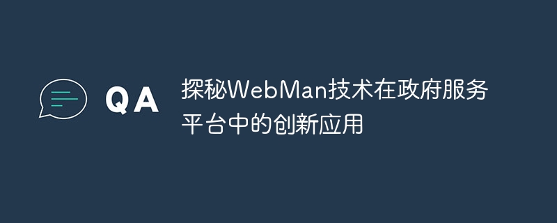 探秘WebMan技术在政府服务平台中的创新应用