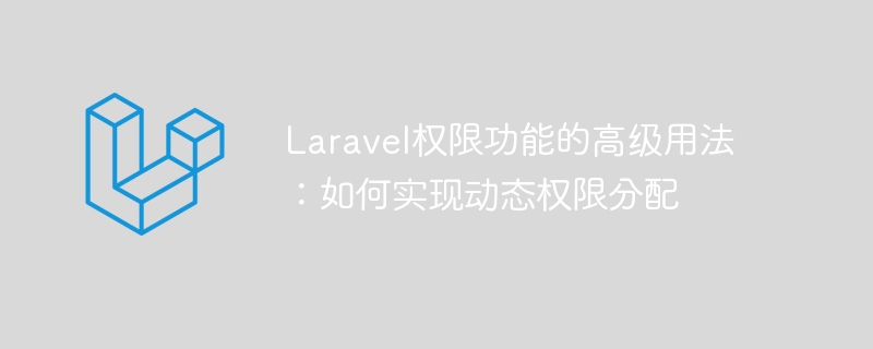 Laravel权限功能的高级用法：如何实现动态权限分配