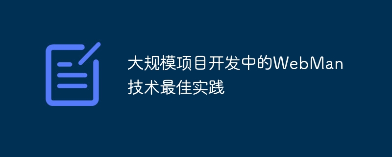 大规模项目开发中的WebMan技术最佳实践