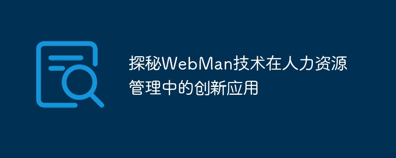 探秘webman技术在人力资源管理中的创新应用