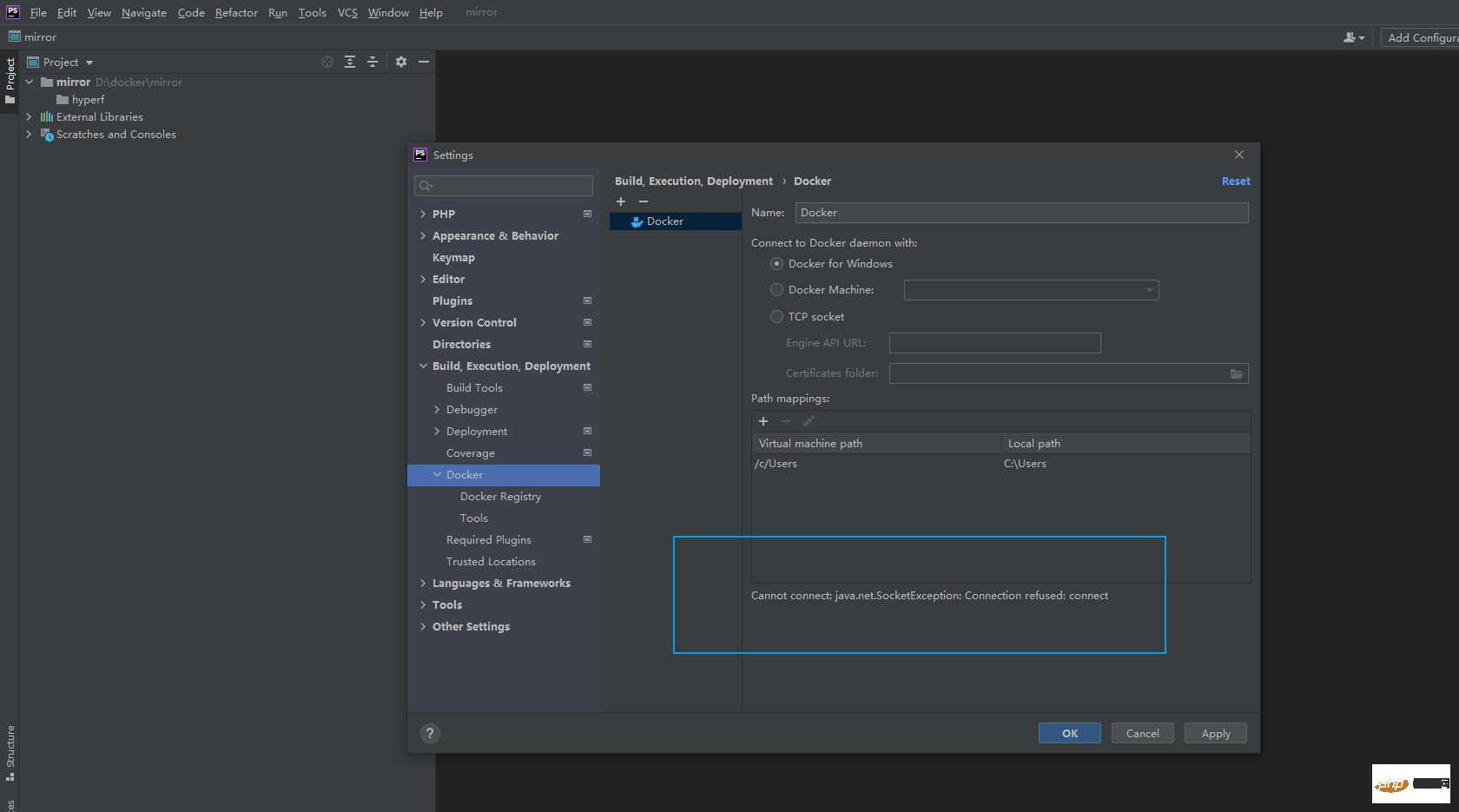 win10 配合 phpstorm 使用 docker 开发