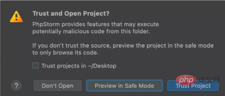 PhpStorm 2021.3.1发布，新增“受信任项目”！
