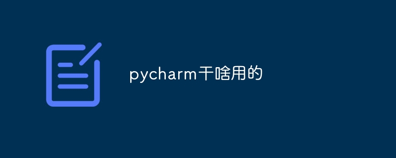 pycharm干啥用的