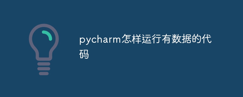 pycharm怎样运行有数据的代码