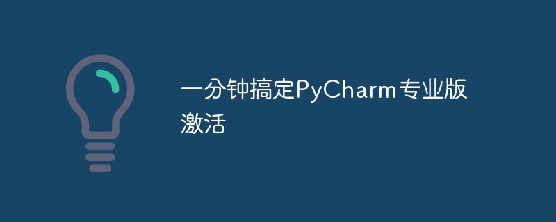 一分钟搞定pycharm专业版激活