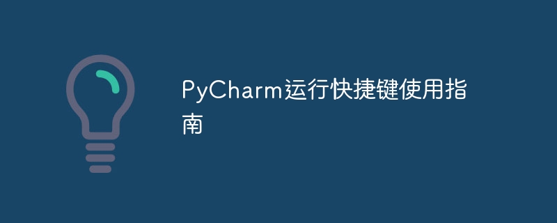 使用PyCharm快捷键提高运行效率指南