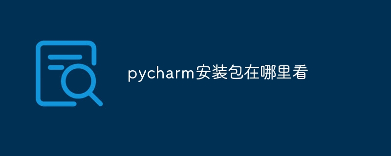 pycharm安装包在哪里看