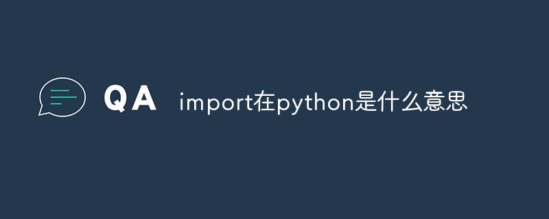 import在python是什么意思
