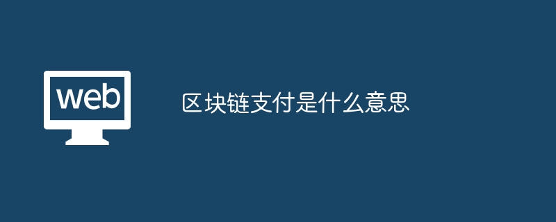 区块链支付是什么意思