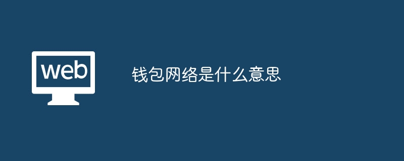 钱包网络是什么意思