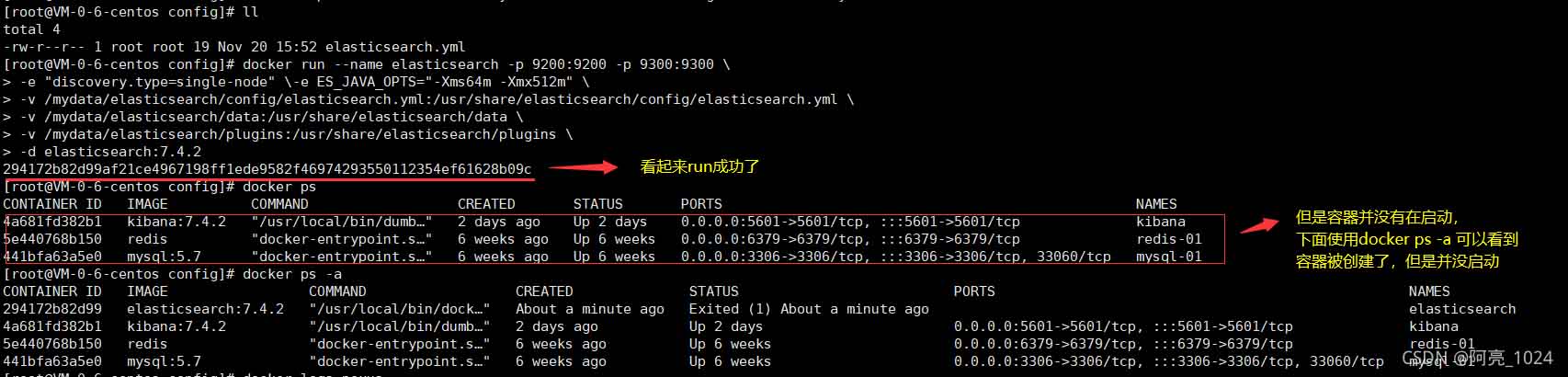 容器没有被启动