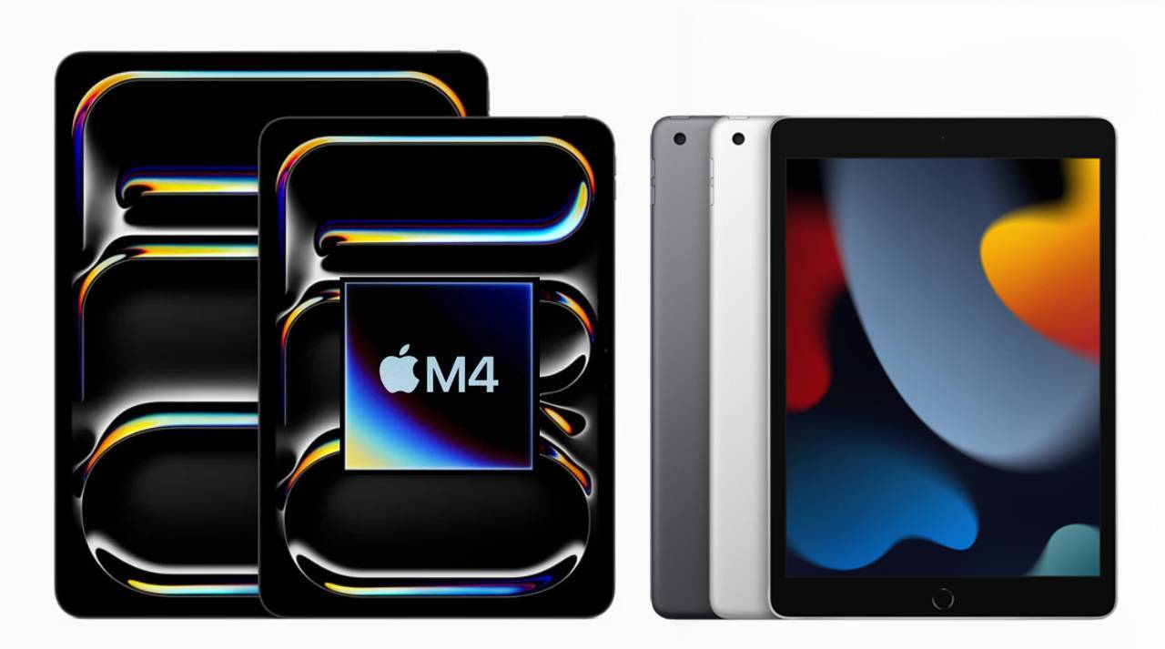 ▲左为 iPad Pro(M4),右边为 iPad 9