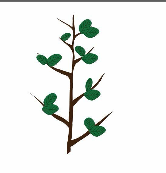 ai制作矢量小树苗插画的操作方法