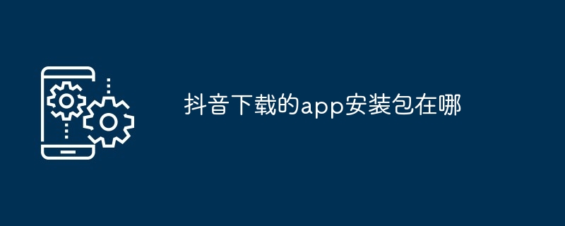 抖音下载的app安装包在哪