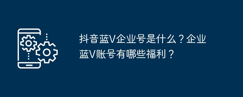 抖音蓝v企业号是什么?企业蓝v账号有哪些福利?