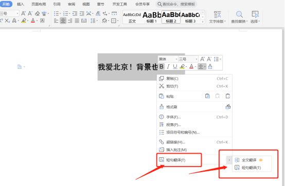 Word怎么翻译成英文
