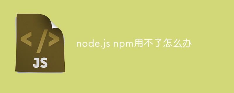 node.js npm用不了怎么办