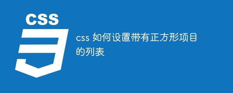 css 如何设置带有正方形项目的列表