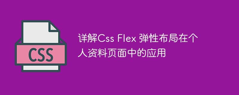 详解Css Flex 弹性布局在个人资料页面中的应用