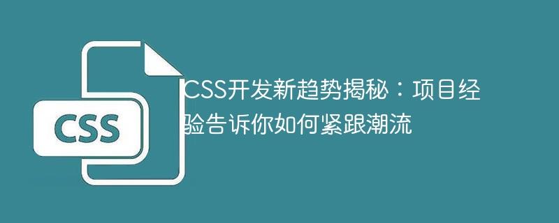 CSS开发新趋势揭秘：项目经验告诉你如何紧跟潮流