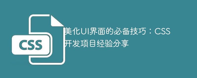 美化UI界面的必备技巧：CSS开发项目经验分享