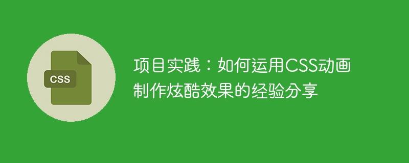 项目实践：如何运用CSS动画制作炫酷效果的经验分享