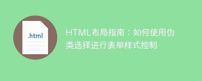 HTML布局指南：如何使用伪类选择进行表单样式控制