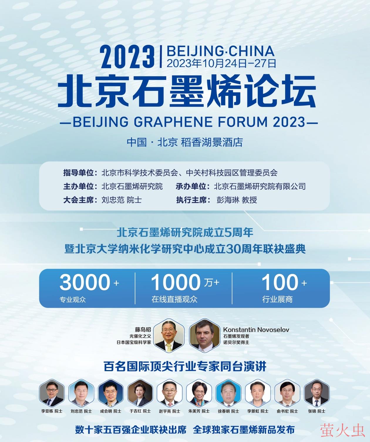 “北京石墨烯论坛2023”将举办：院士云集，共话产业发展大计