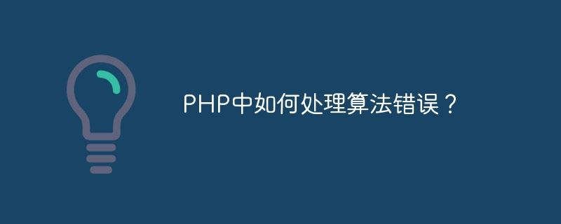 PHP中如何处理算法错误？