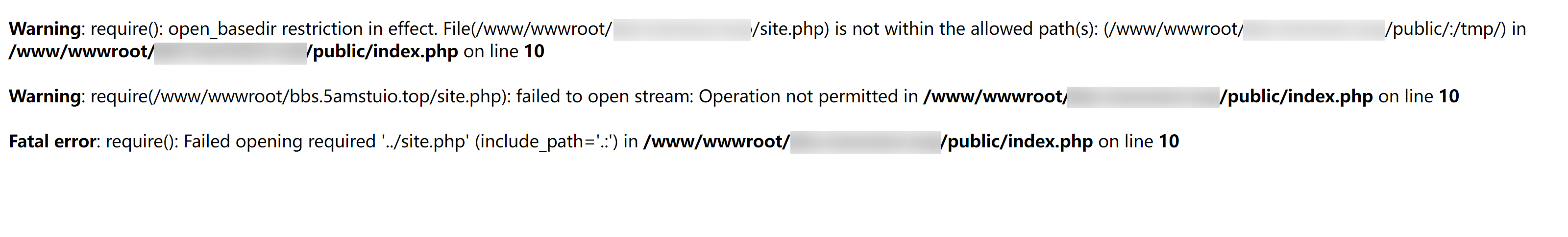 require(): open_basedir restriction in effect宝塔面板下的解决