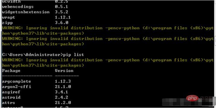 WARNING:Ignoring invalid distribution -pencv-python警告信息如何处理