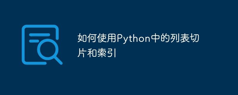 如何使用Python中的列表切片和索引