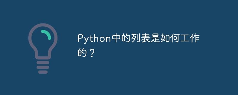 Python中的列表是如何工作的？