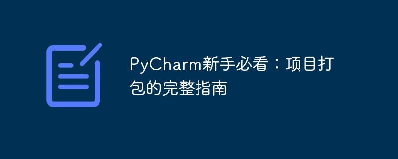 要成为PyCharm的高手必看：学会如何完整打包项目