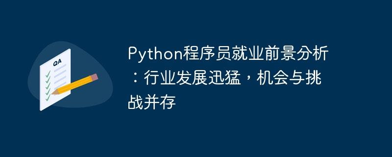 Python程序员就业前景探析：行业蓬勃发展，机遇与挑战同在