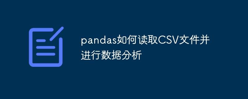 使用pandas读取CSV文件并进行数据分析