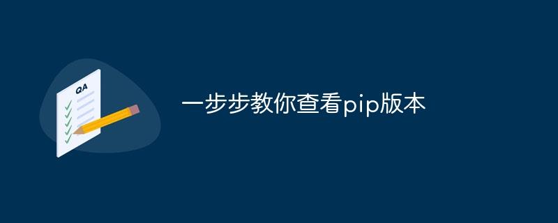 逐步指导你如何检查pip的版本