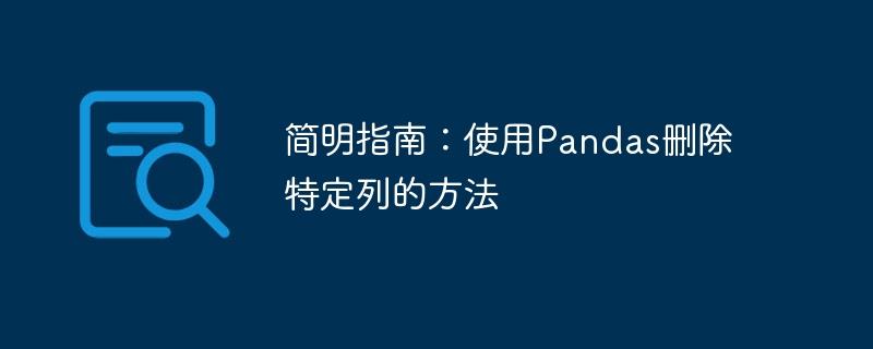 Pandas简便方法：删除指定列的操作