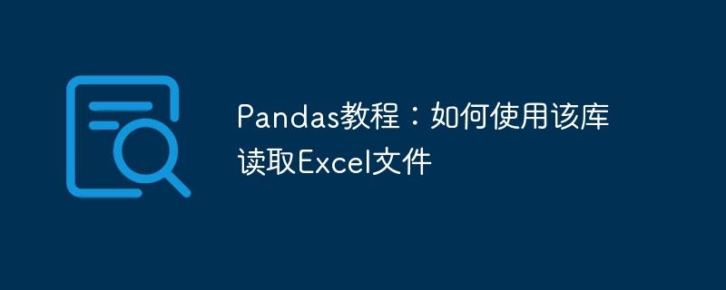 Pandas教程：利用该库读取Excel文件的方法