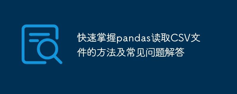 Pandas读取CSV文件的技巧与常见问题解答