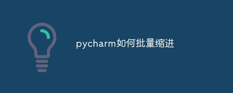 pycharm如何批量缩进