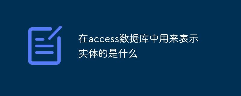 在access数据库中用来表示实体的是什么