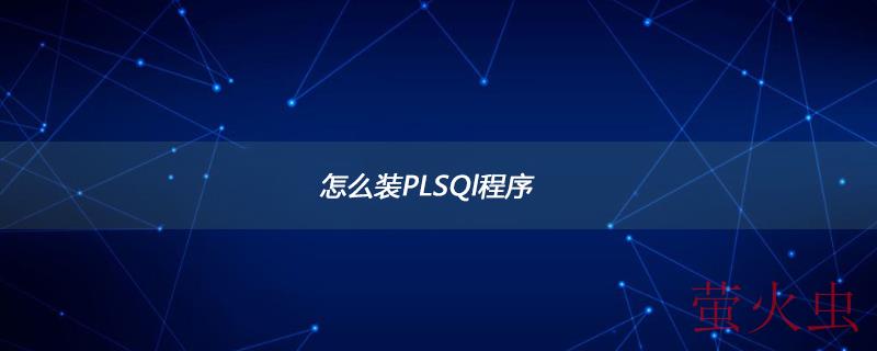 怎么装PLSQl程序