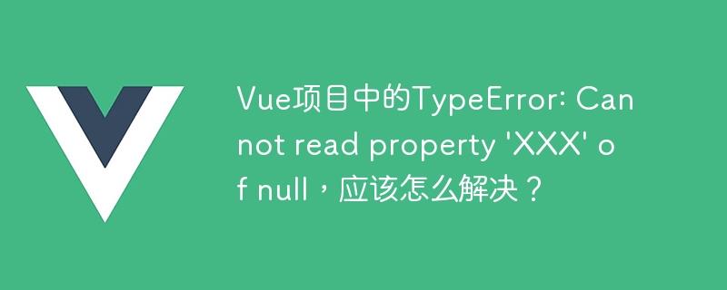 Vue项目中的TypeError: Cannot read property 'XXX' of null，应该怎么解决？