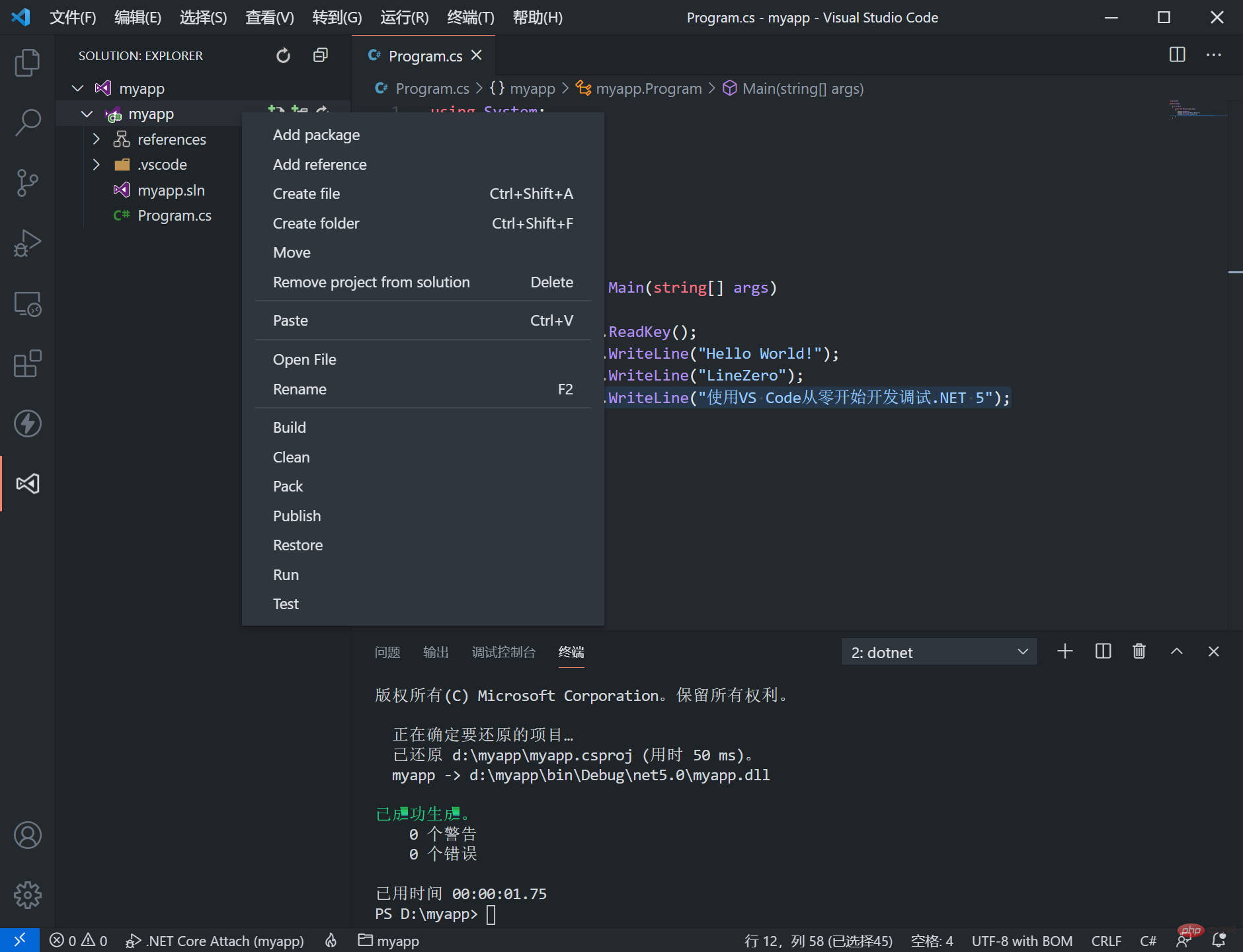 聊聊VSCode怎么配置.NET环境,开发调试.NET 5